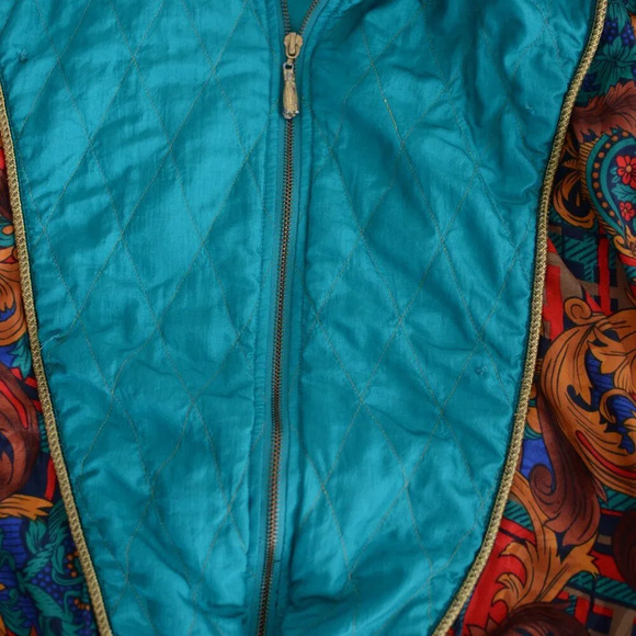 Vintage Teal Nylon Zip Up Lightweight Spring Jacket L - Picture 7 of 10